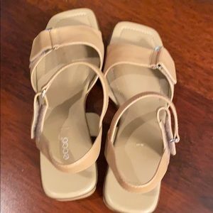 Tan wedge sandals